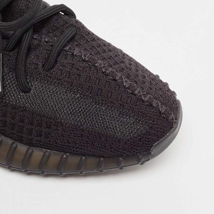 Pre Owned Yeezy x Adidas Black Knit Fabric Boost 350 V2 Onyx Sneakers Size 41 1/3