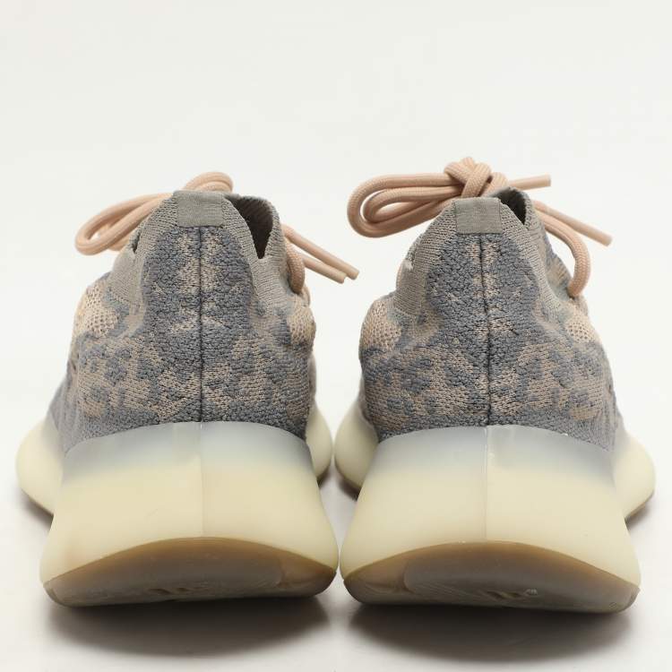 مملوكة مسبقًا Yeezy x Adidas Grey/Beige Knit Fabric Boost 380 "Mist" Low Top Sneakers Size 38