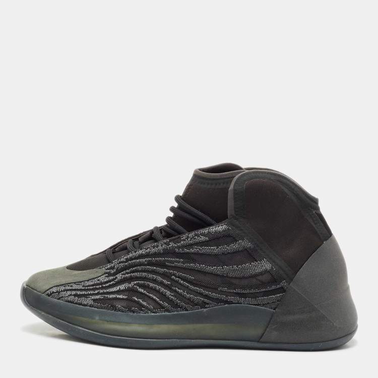 Pre Owned Yeezy x Adidas Black Mesh and Neoprene QNTM Onyx Sneakers Size 43 1/3