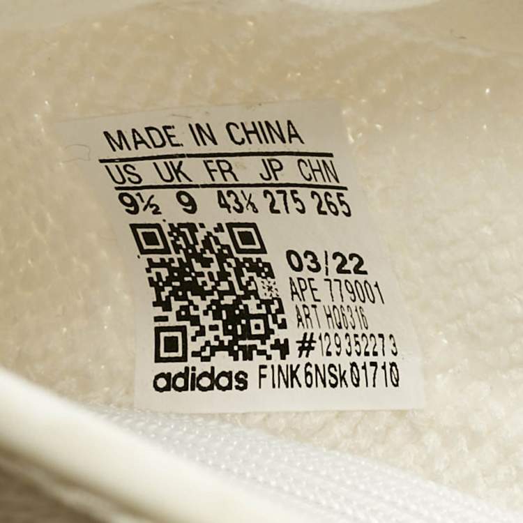 Pre Owned Yeezy x Adidas Off White Knit Fabric Boost 350 V2 Bone Sneakers Size 43 1/3
