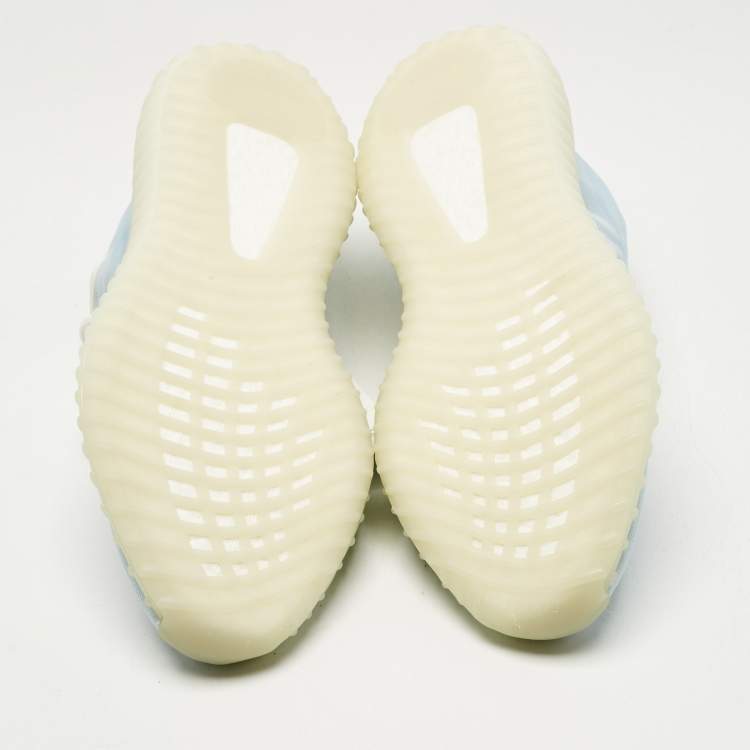 Pre Owned Yeezy x Adidas Blue Mesh Boost 350 V2 Mono Ice Sneakers Size 39 1/3
