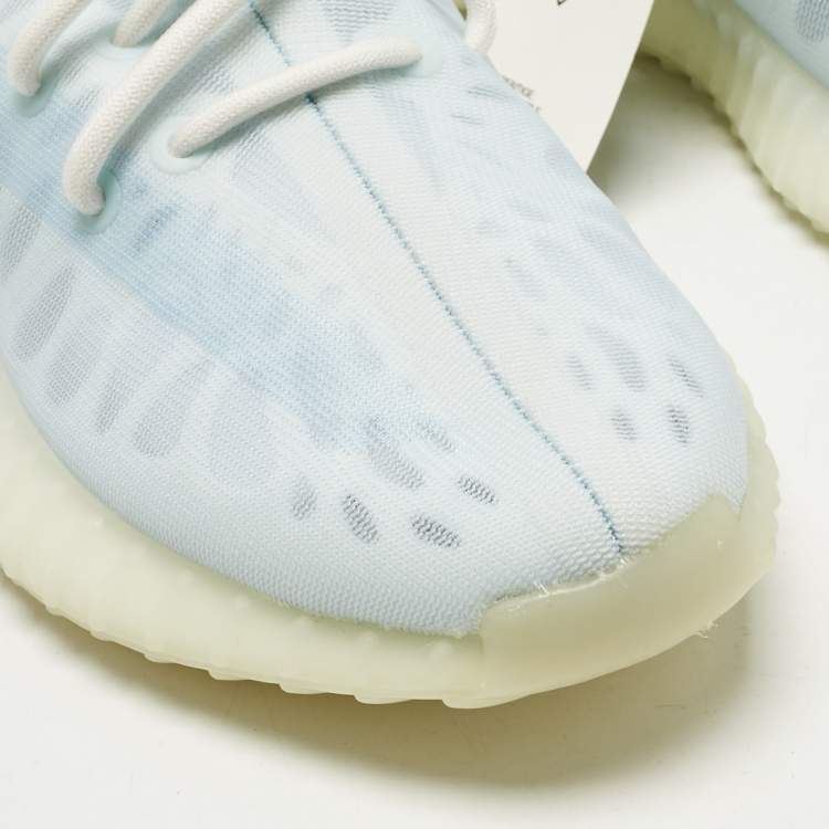 Pre Owned Yeezy x Adidas Blue Mesh Boost 350 V2 Mono Ice Sneakers Size 39 1/3