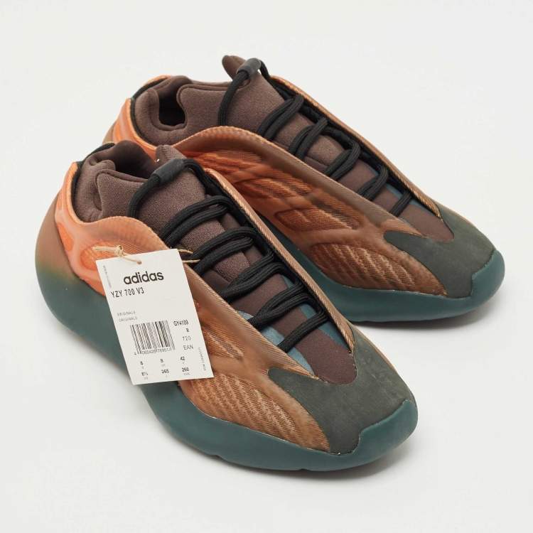 Pre Owned Yeezy x Adidas Multicolor Knit Fabric 700 V3 Copper Fade Sneakers Size 42