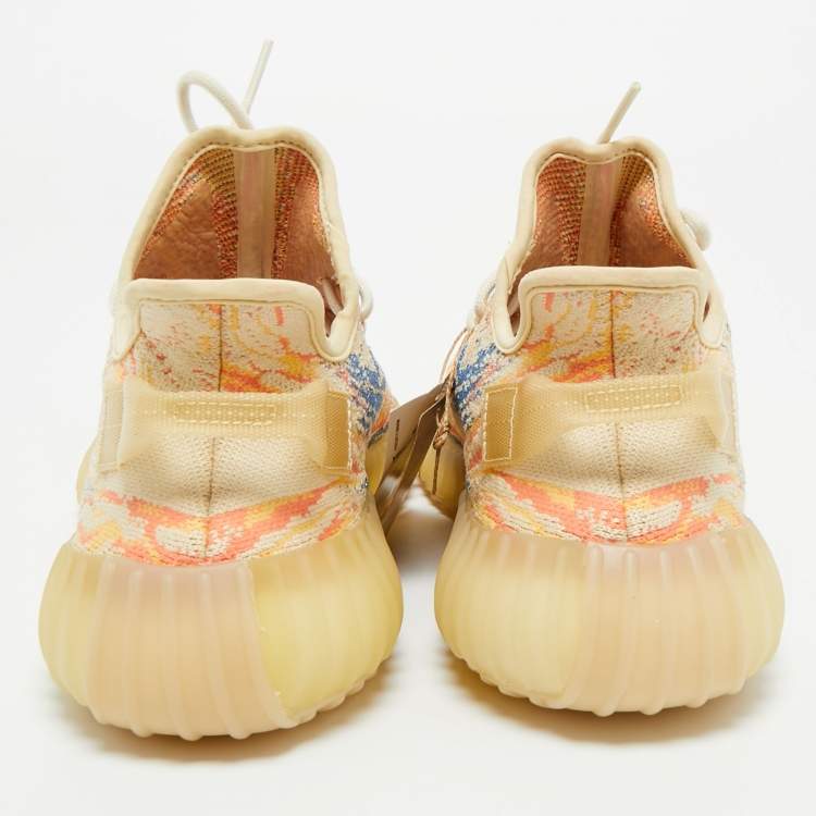 Pre Owned Yeezy x Adidas Multicolor Knit Fabric Boost 350 V2 MX Oat Sneakers Size 44