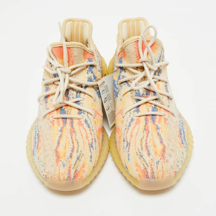 Pre Owned Yeezy x Adidas Multicolor Knit Fabric Boost 350 V2 MX Oat Sneakers Size 44