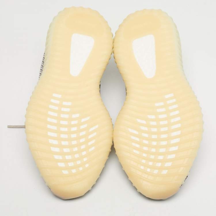 Pre Owned Yeezy x Adidas Multicolor Knit Fabric Boost 350 V2 Ash Pearl Sneakers Size 43 1/3