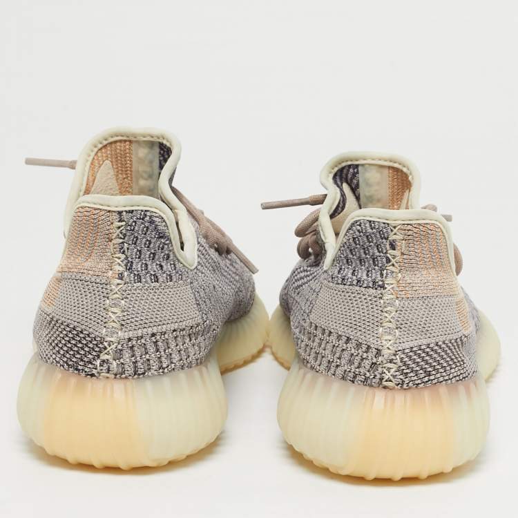 Pre Owned Yeezy x Adidas Multicolor Knit Fabric Boost 350 V2 Ash Pearl Sneakers Size 43 1/3