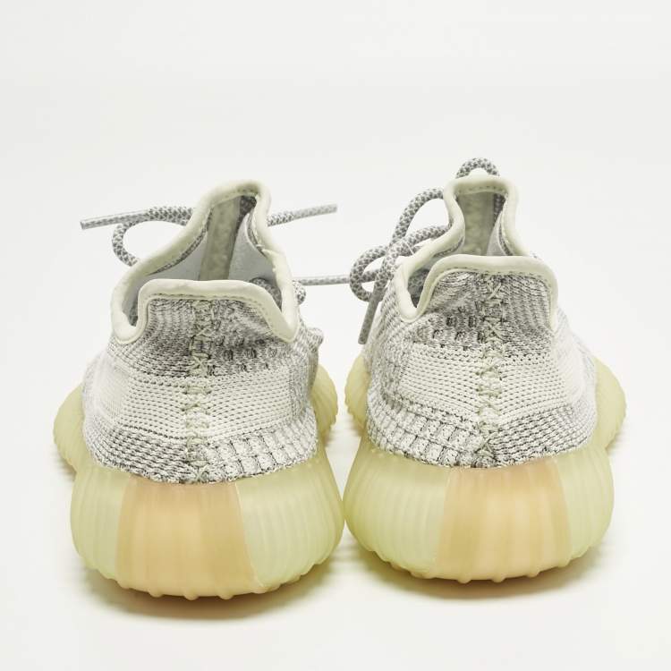 Pre Owned Yeezy x Adidas White Knit Fabric Boost 350 V2 Yeshaya (Non-Reflective) Sneakers Size 36 2/3