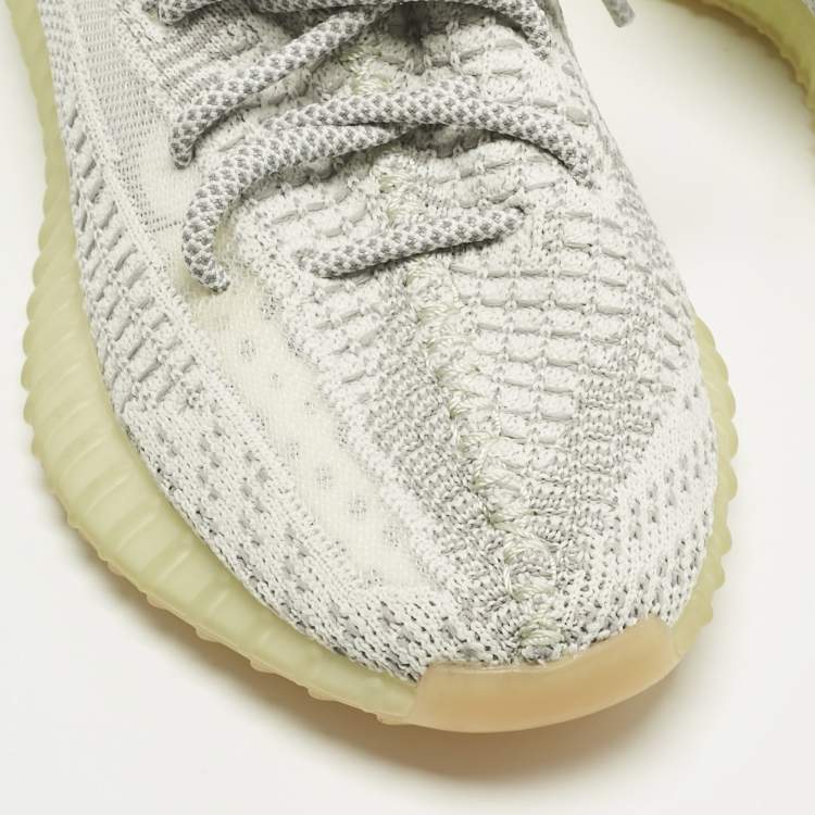 Pre Owned Yeezy x Adidas White Knit Fabric Boost 350 V2 Yeshaya (Non-Reflective) Sneakers Size 36 2/3
