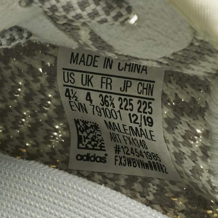 Pre Owned Yeezy x Adidas White Knit Fabric Boost 350 V2 Yeshaya (Non-Reflective) Sneakers Size 36 2/3