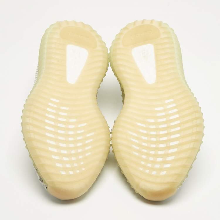 Pre Owned Yeezy x Adidas White Knit Fabric Boost 350 V2 Yeshaya (Non-Reflective) Sneakers Size 36 2/3