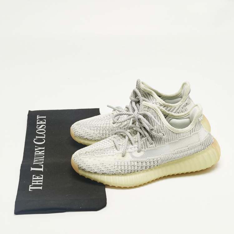 Pre Owned Yeezy x Adidas White Knit Fabric Boost 350 V2 Yeshaya (Non-Reflective) Sneakers Size 36 2/3
