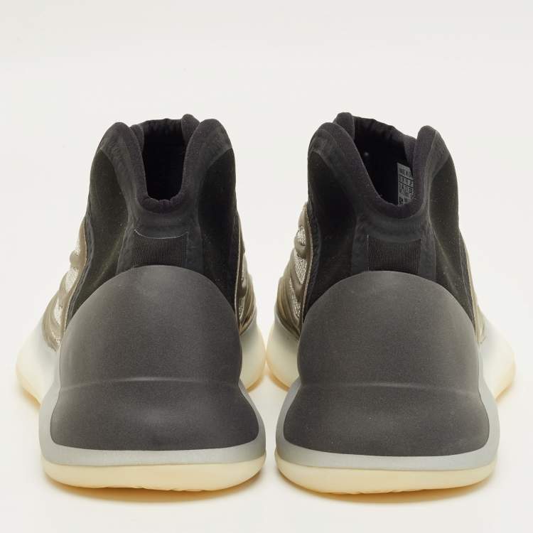 Pre Owned Yeezy x Adidas Grey/Black Suede and Knit Fabric QNTM Barium Sneakers Size 37 1/3