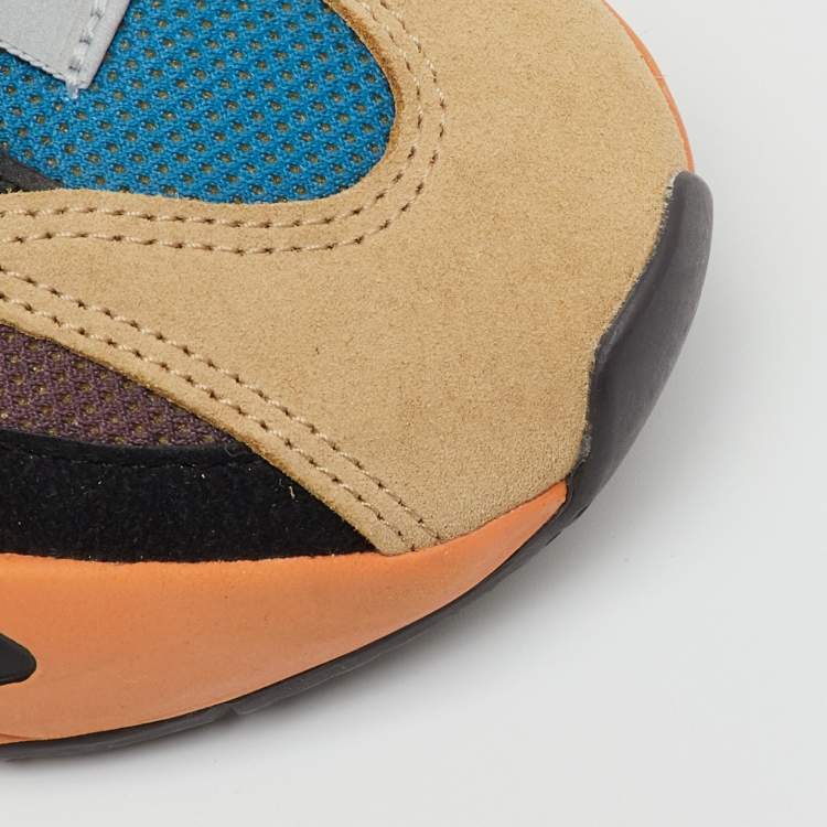 Pre Owned Yeezy x Adidas Multicolor Mesh, Leather and Suede Boost 700 Enflame Amber Sneakers Size 37 1/3