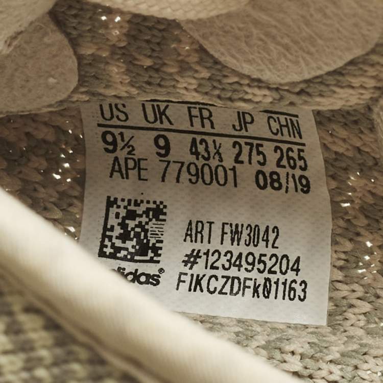 Pre Owned Yeezy x Adidas Boost 350 V2 Citrin (Non-Reflective) Size 43 1/3 Pale Green Knit Fabric Low Top Sneakers