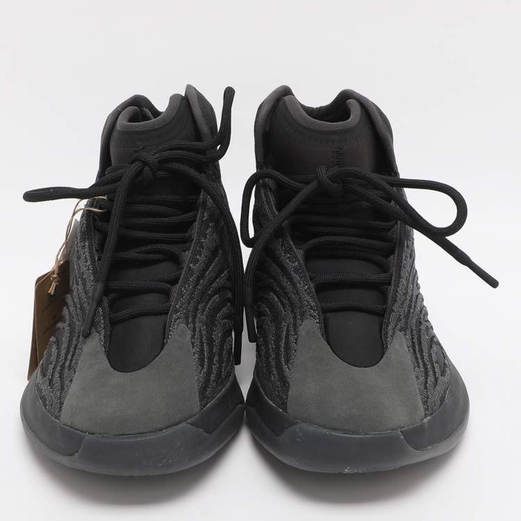 Pre Owned Yeezy x Adidas QNTM Onyx Size 44 Black Neoprene and Mesh High Top Sneakers
