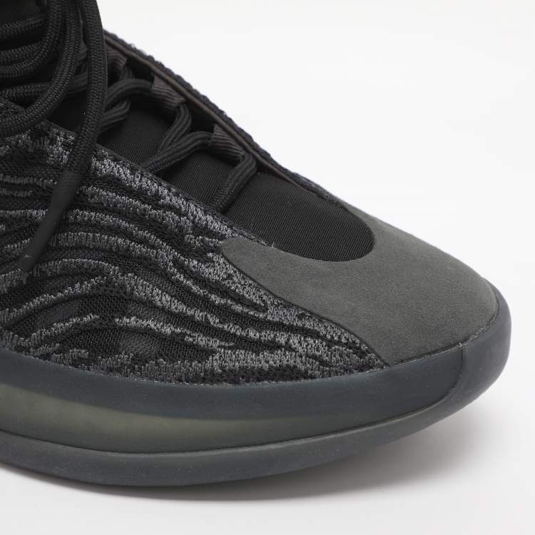 Pre Owned Yeezy x Adidas QNTM Onyx Size 44 Black Neoprene and Mesh High Top Sneakers