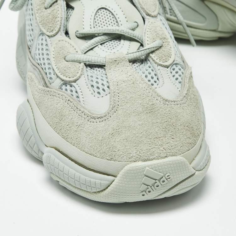 Pre Owned Yeezy x Adidas 500 Salt Size 44 Grey Mesh and Suede Low Top Sneakers