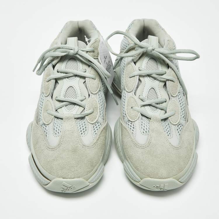 Pre Owned Yeezy x Adidas 500 Salt Size 44 Grey Mesh and Suede Low Top Sneakers