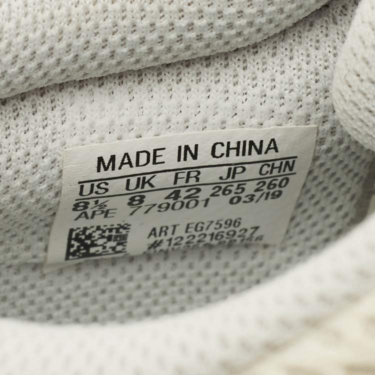 Pre Owned Yeezy x Adidas Boost 700 Analog  Size 42 Cream Leather and Mesh Low Top Sneakers