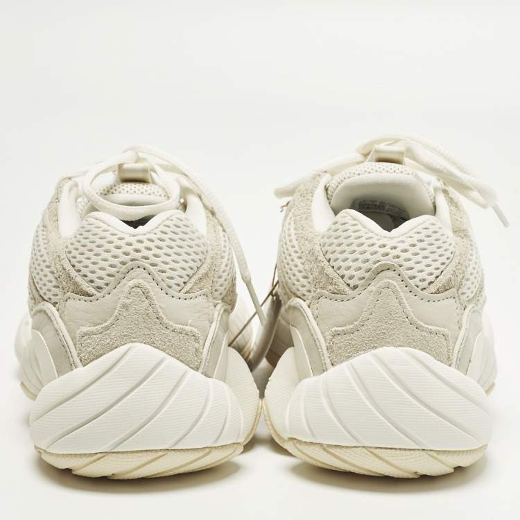 مملوكة مسبقًا Yeezy x Adidas 500 Bone White Size 40 2/3 White Mesh and Suede Low Top Sneakers