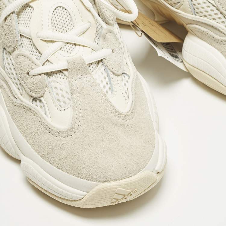 مملوكة مسبقًا Yeezy x Adidas 500 Bone White Size 40 2/3 White Mesh and Suede Low Top Sneakers