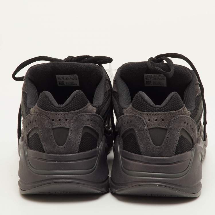 Pre Owned Yeezy x Adidas Boost 700 V2 Size 42 Black Canvas and Suede Low Top Sneakers