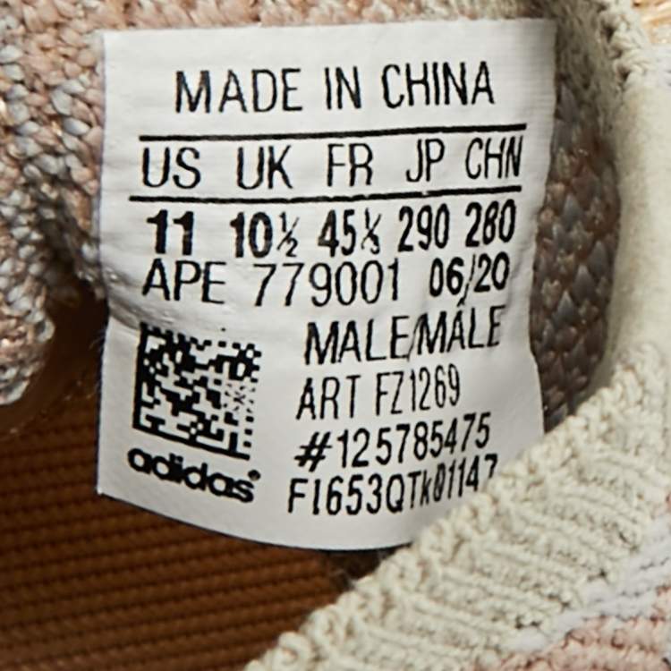 Pre Owned Yeezy x Adidas Yeezy Boost 380 Size 45.5 Multicolor Knit Fabric pepper Low Top Sneakers