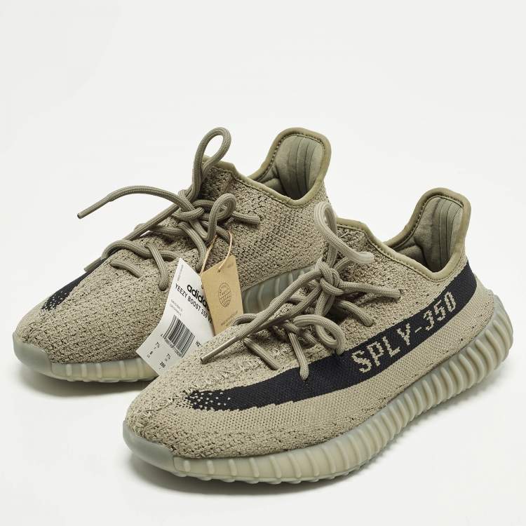 Pre Owned Yeezy x Adidas Boost 350 V2 Granite Size 41 1/3 Grey Knit Fabric Low Top Sneakers