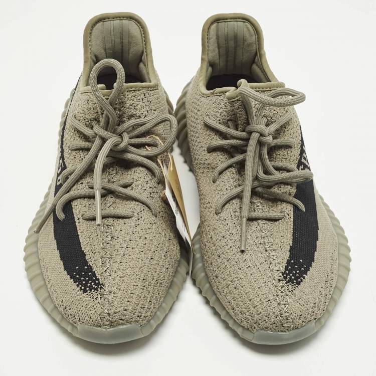 Pre Owned Yeezy x Adidas Boost 350 V2 Granite Size 41 1/3 Grey Knit Fabric Low Top Sneakers