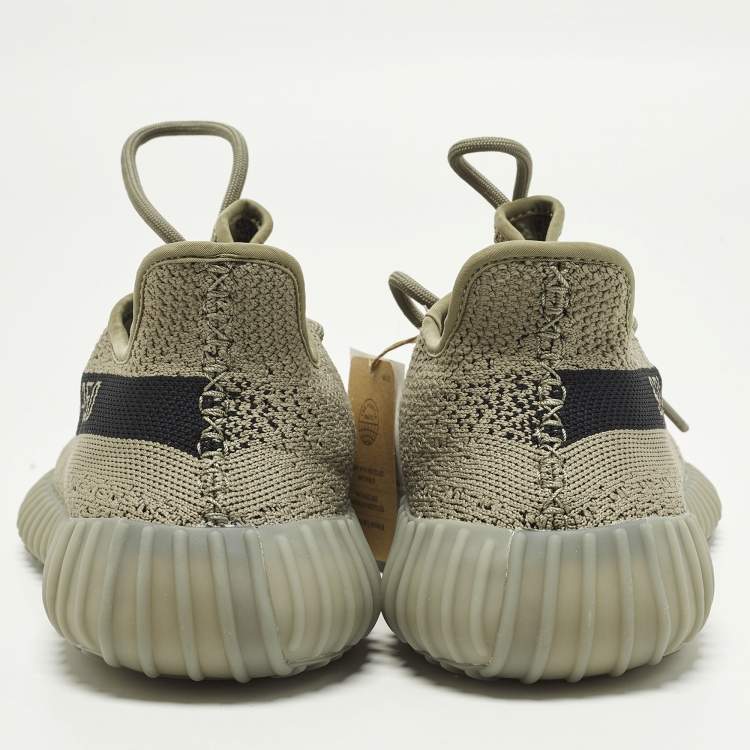 Pre Owned Yeezy x Adidas Boost 350 V2 Granite Size 41 1/3 Grey Knit Fabric Low Top Sneakers