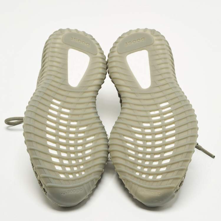 Pre Owned Yeezy x Adidas Boost 350 V2 Granite Size 41 1/3 Grey Knit Fabric Low Top Sneakers