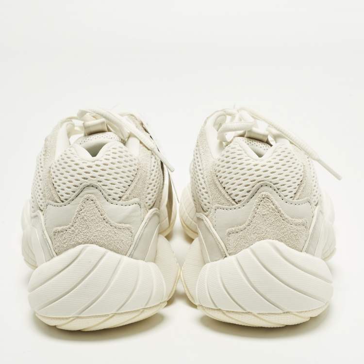 Pre Owned Yeezy x Adidas 500 Size 44 Cream Mesh and Suede Low Top Sneakers