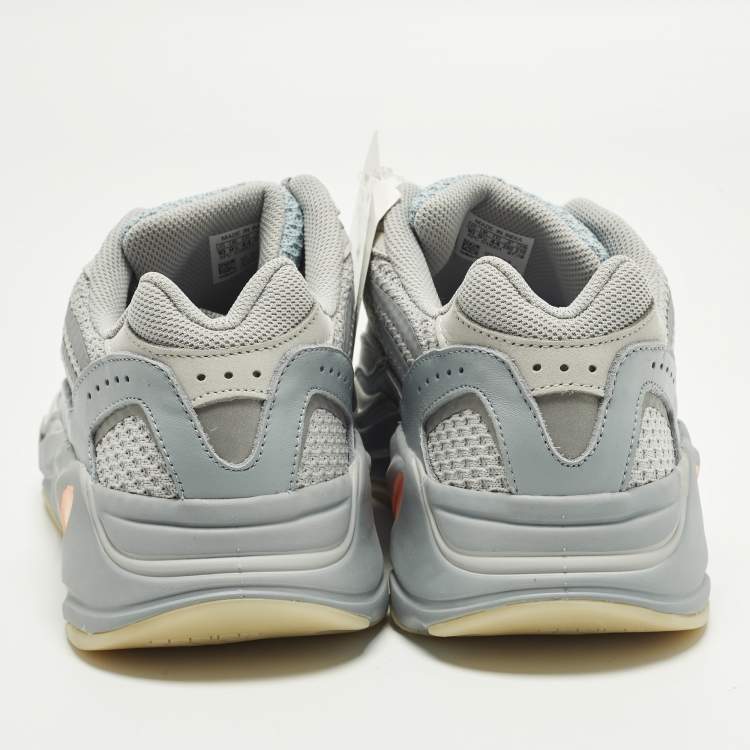 Pre Owned Yeezy x Adidas Boost 700 V2 Size 44 Blue/Grey Knit Fabric and Leather Low Top Sneakers