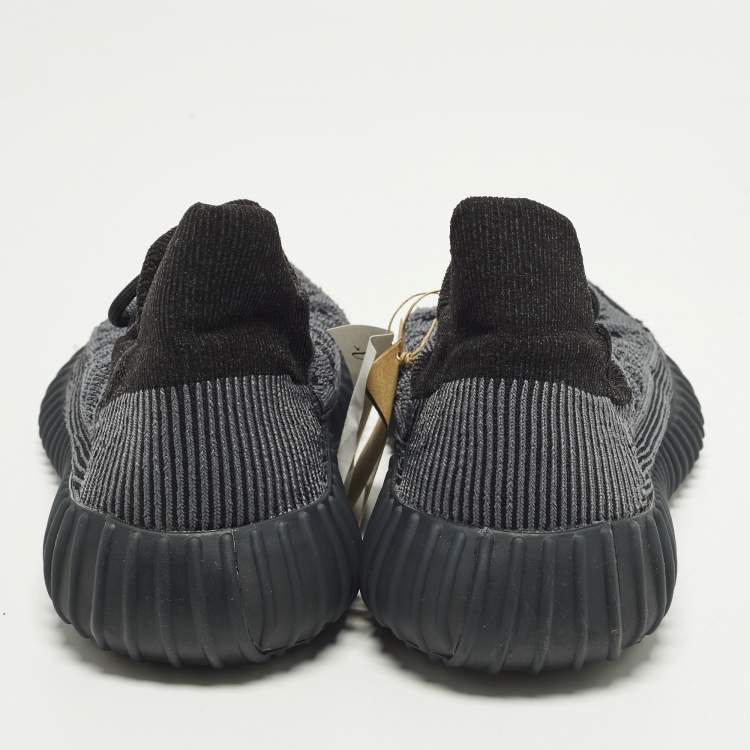 Pre Owned Yeezy x Adidas Boost 350 V2 CMPCT Size 42 Black Knit Fabric Lace Up Sneakers