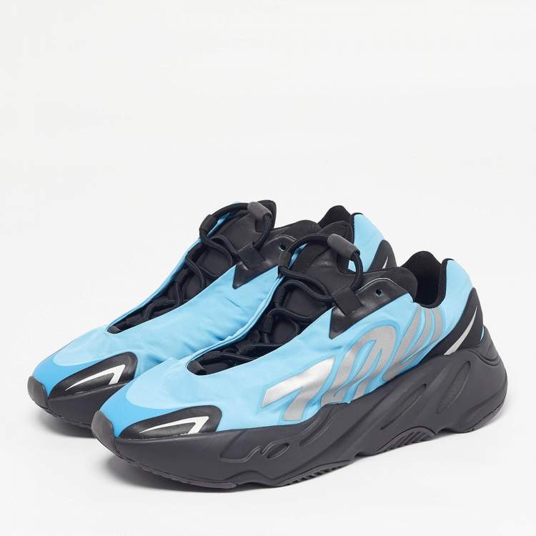 Pre Owned Yeezy x Adidas Boost 700 MNVN Size 41.5 Blue Nylon Bright Cyan Low Top Sneakers