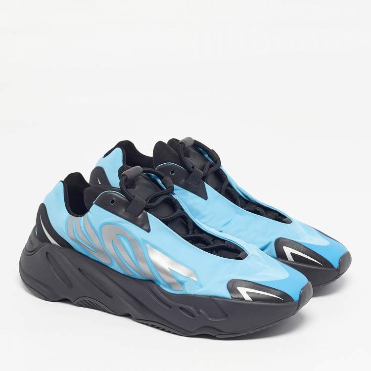 Pre Owned Yeezy x Adidas Boost 700 MNVN Size 41.5 Blue Nylon Bright Cyan Low Top Sneakers