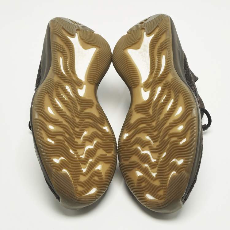 Pre Owned Yeezy x Adidas Boost 380 Onyx Size 40.5 Black/Brown Knit Fabric Low Top Sneakers