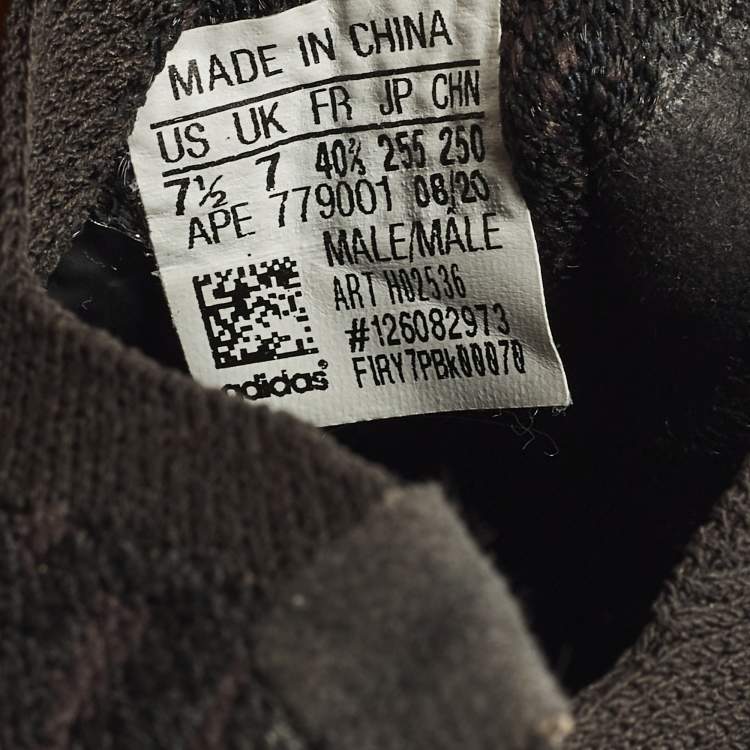 Pre Owned Yeezy x Adidas Boost 380 Onyx Size 40.5 Black/Brown Knit Fabric Low Top Sneakers