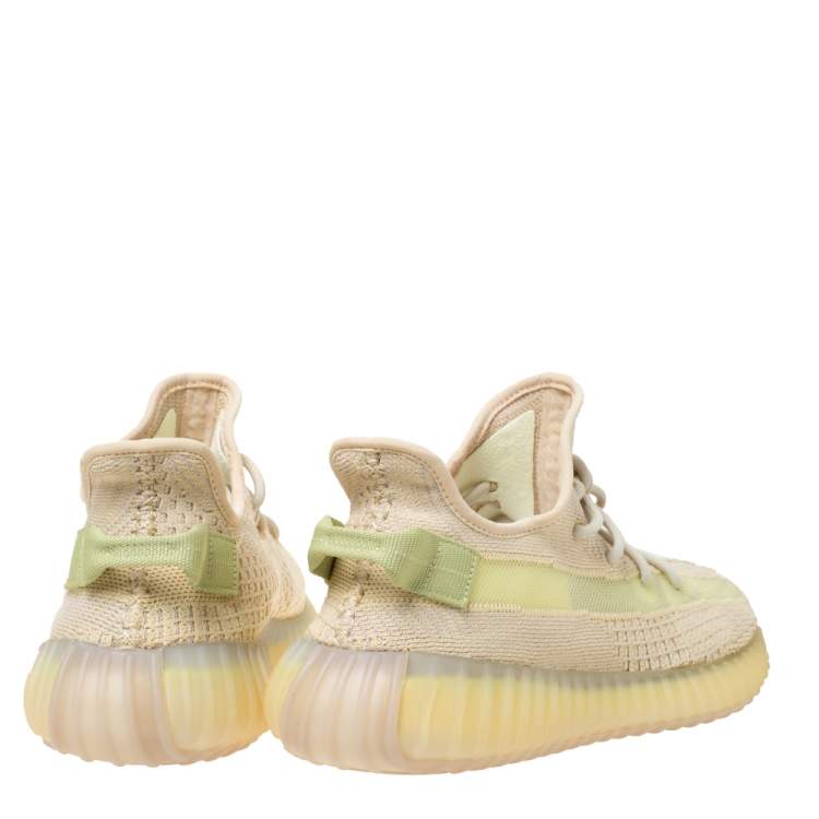 Pre Owned Yeezy x Adidas Flax Cotton Knit Boost 350 V2 Sneakers Size 44