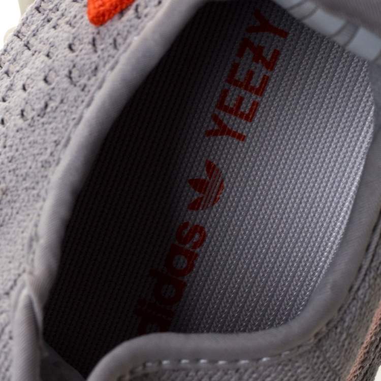 Pre Owned Yeezy x Adidas Grey Cotton Knit Boost 350 V2 Tail Light Sneakers Size 42