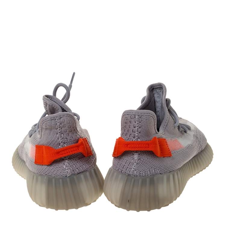 Pre Owned Yeezy x Adidas Grey Cotton Knit Boost 350 V2 Tail Light Sneakers Size 42