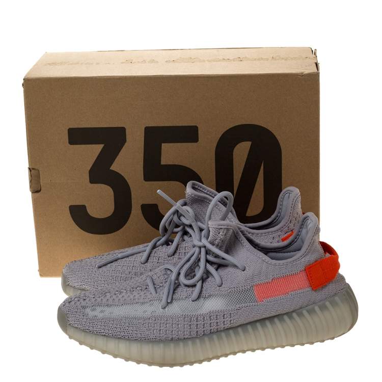 Pre Owned Yeezy x Adidas Grey Cotton Knit Boost 350 V2 Tail Light Sneakers Size 42