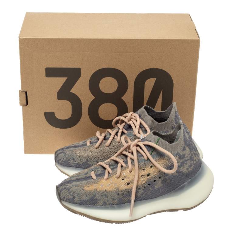 Pre Owned Yeezy x Adidas Grey Cotton Knit Boost 380 Mist Reflective Sneakers Size 36