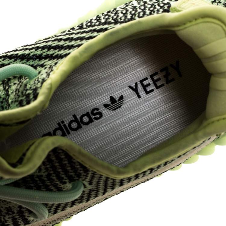 مملوكة مسبقًا Yeezy x Adidas Green Knit Fabric Boost 350 V2 Yeezreel Reflective Sneakers Size 41.5