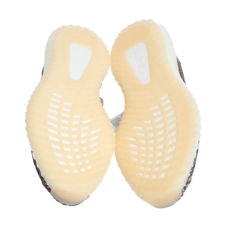 Pre Owned Yeezy x Adidas White/Grey Cotton Knit Boost 350 V2 'Zyon' Sneakers Size 47.5