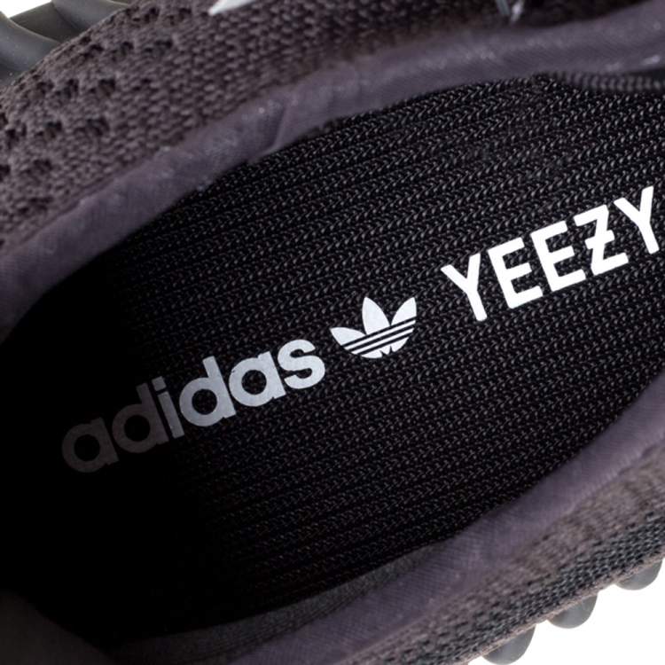 Pre Owned Yeezy x Adidas Dark Grey Cotton Knit Boost 350 V2 Cinder Sneakers Size 42