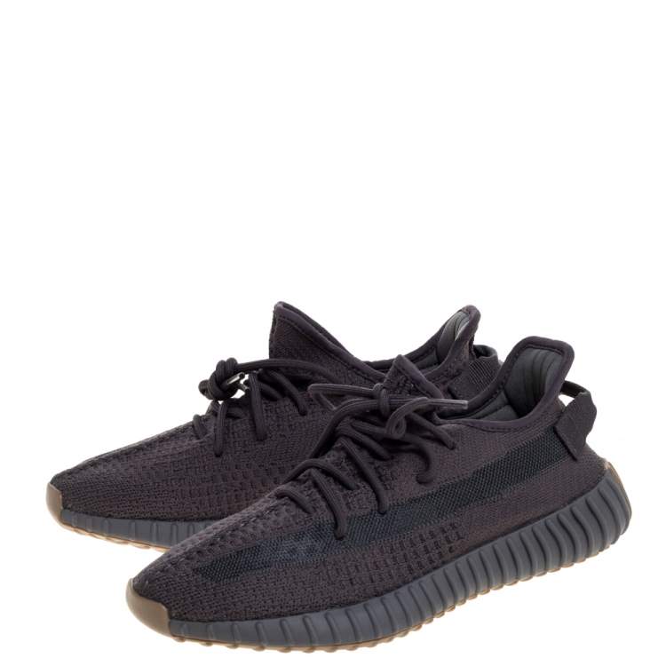 Pre Owned Yeezy x Adidas Dark Grey Cotton Knit Boost 350 V2 Cinder Sneakers Size 42
