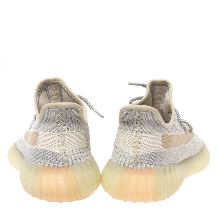 Pre Owned Yeezy x Adidas Grey Cotton Knit Lundmark Boost 350 V2 Non-Reflective Sneakers Size 40