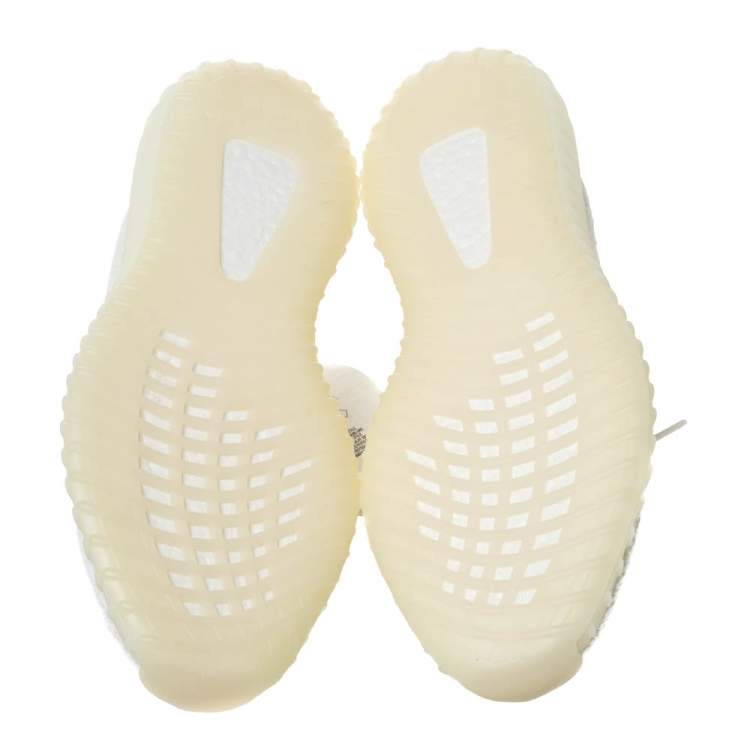 Pre Owned Yeezy x Adidas Cream White Cotton Knit Boost 350 V2 Sneakers Size 46.5